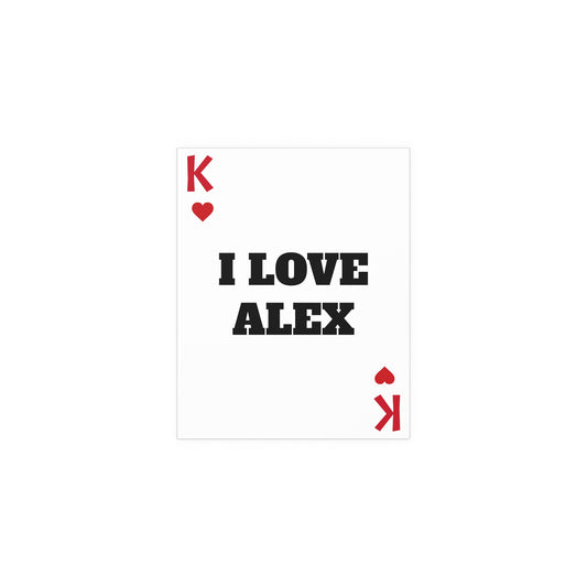 I LOVE ALEX PLAYING CARD POSTER